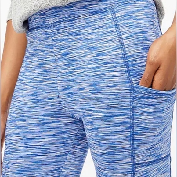 J. Crew Pants - J.Crew Factory Cropped legging with side pocket, blue and white, size small